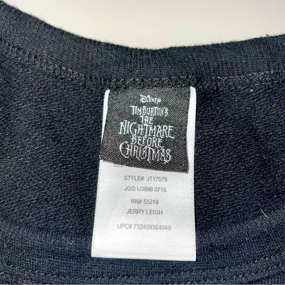 Disney Tim Burton’s Nightmare Before Christmas Sweatshirt Ruffle Hem Black/Yello - Picture 5 of 9